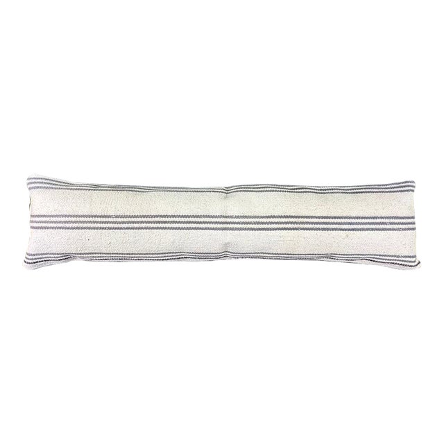 Turkish Hemp Pillow Cushion Natural Beige Gray Cushion Cover 12"x46" For Sale