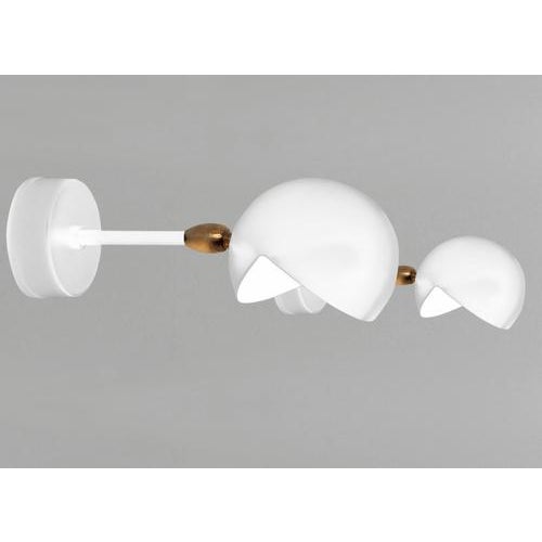 Mid-Century Modern White Eye Sconces by Serge Mouille, Set of 2 For Sale - Image 3 of 7