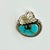 Turquoise 1970s Vintage Southwestern Navajo Boho Chic Sterling Leaf & Turquoise Ring, Size 7.25. For Sale - Image 8 of 10