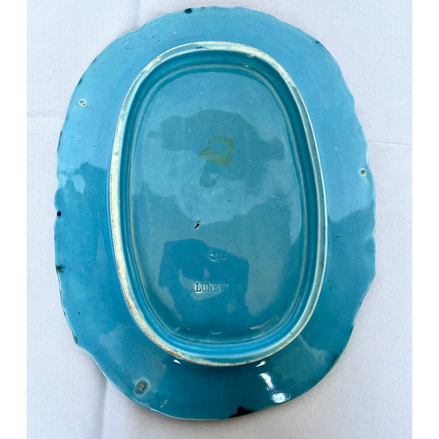 Antique French Lunéville Majolica Asparagus & Artichoke Platter by Keller & Guérin For Sale - Image 9 of 15