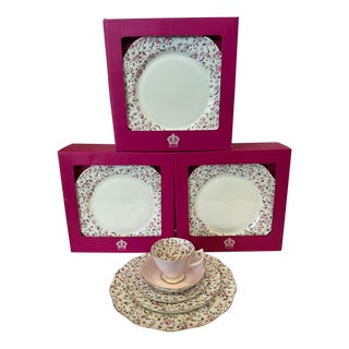 Royal Albert Rose Confetti China Place Settings – Service for Four (5-Piece Place Setting) - Total 20 Pieces For Sale