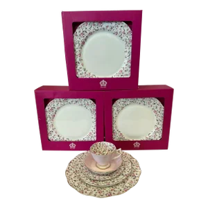 Royal Albert Rose Confetti China Place Settings – Service for Four (5-Piece Place Setting) - Total 20 Pieces
