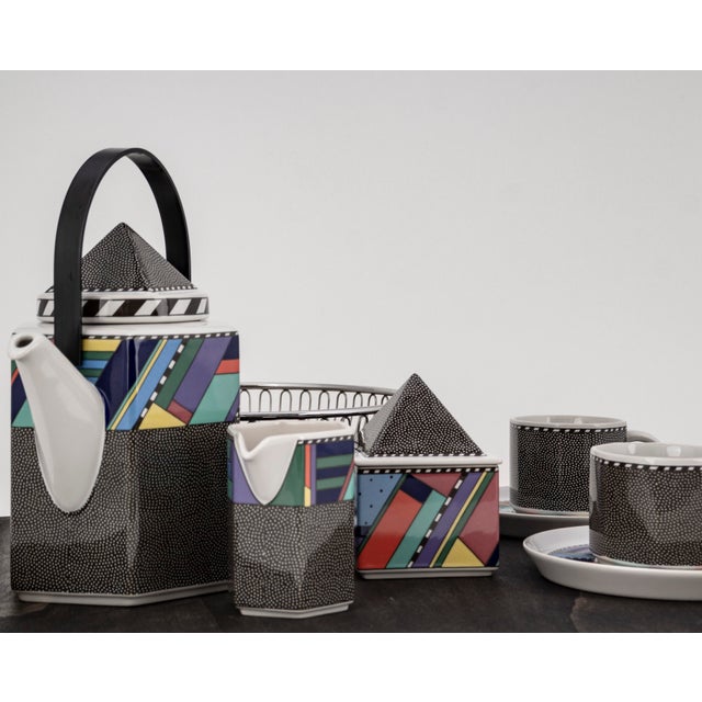 Tea Set with Wooden Tray by Rosenthal & Alessi, 1990, Set of 11 For Sale - Image 12 of 18