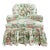 Vintage Hickory Chair Tufted Lounge Chair on Casters in Botanical Print For Sale