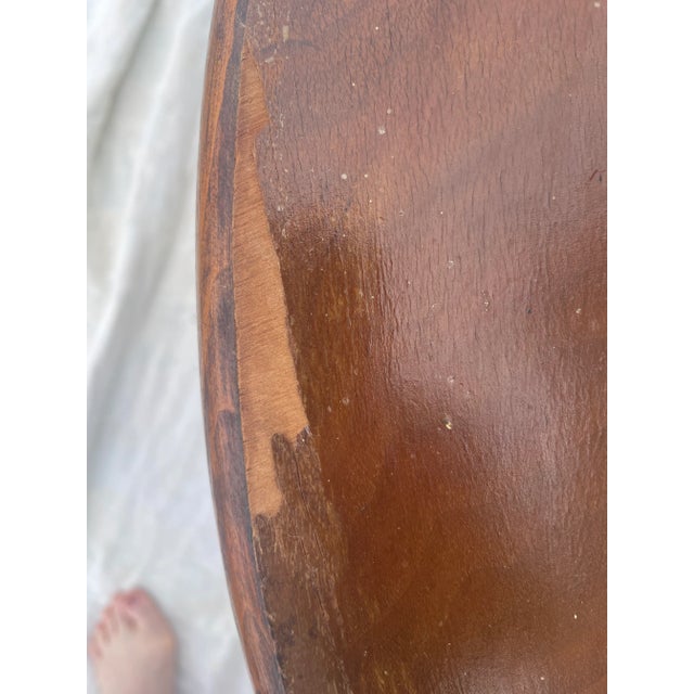 1930s Wooden Queen Anne Style Oval Side Table For Sale - Image 9 of 16