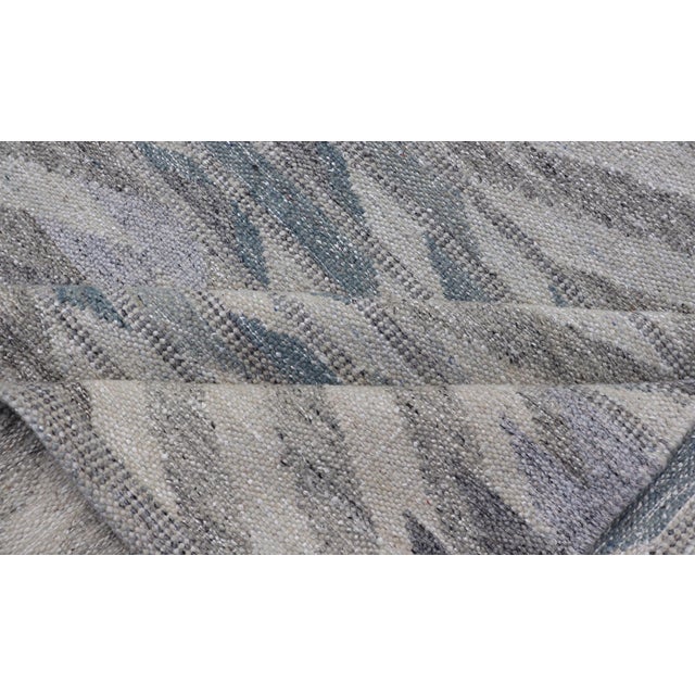Modern Scandinavian Flat-Weave Reversible Rug With Large Diamond Design 9'1 X 12'1 For Sale - Image 12 of 12