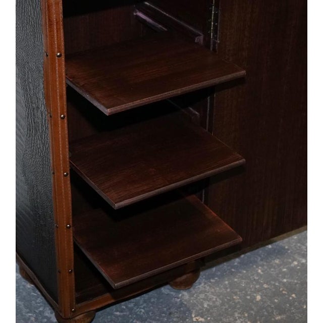 Vintage Brown Faux Crocodile Leather Trunk For Sale - Image 10 of 17