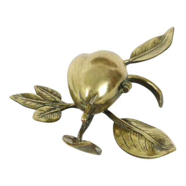 Beautiful French jewelry box, trinket box, or ashtray in the shape of a pear with branches and leaves, typical floral and...