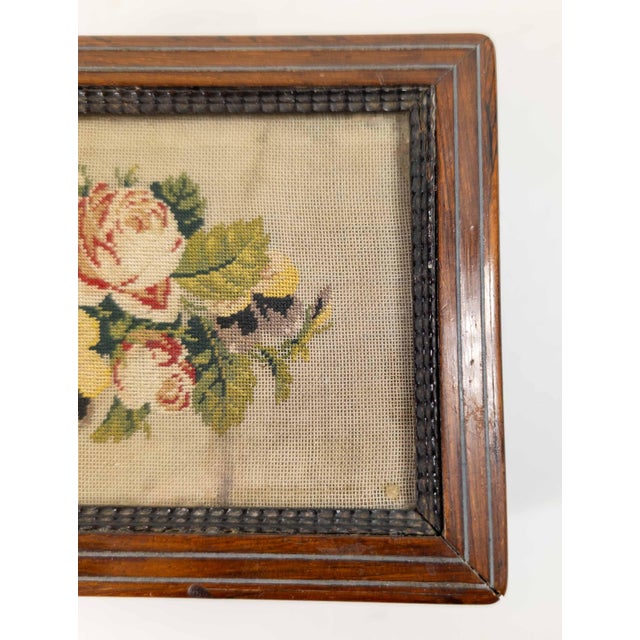 Brown 19th Century Continental European Rosewood Veneer Box With Needlepoint, French or German For Sale - Image 8 of 15