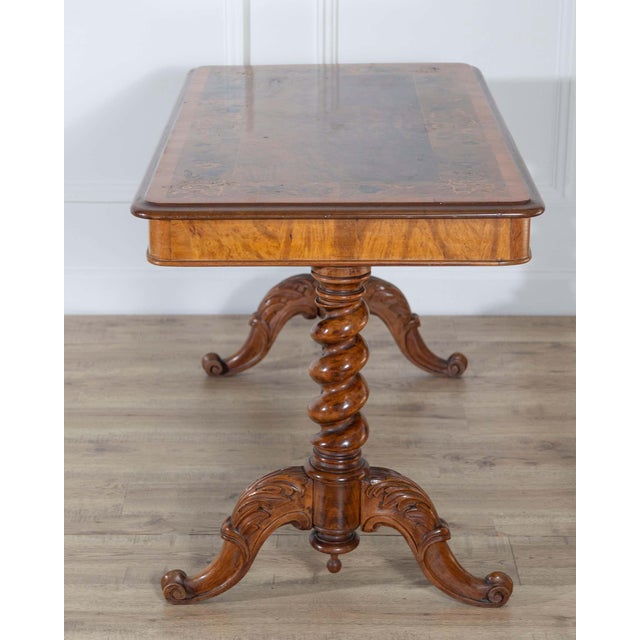 Wood Lombardy Rectangular Table in Walnut and Precious Wood Marquetry, Italy, 19th Ce For Sale - Image 7 of 16