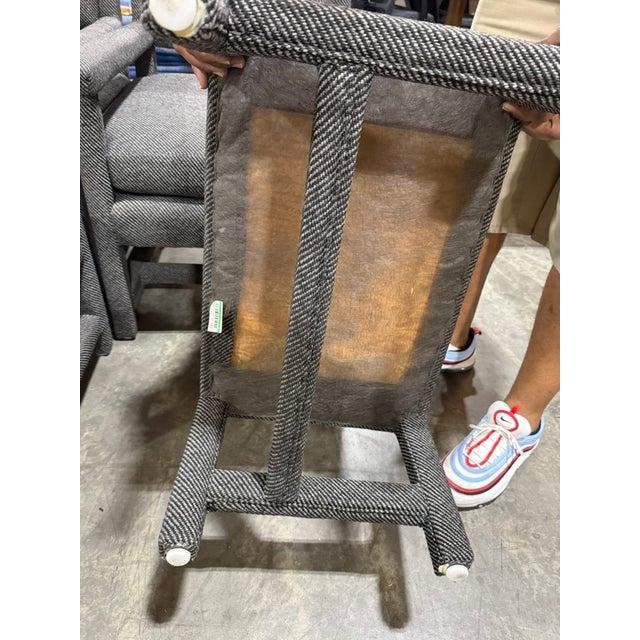 1960s Vintage Parsons-Style Matching Chairs & Ottomans Newly Upholstered - 2 Sets For Sale - Image 13 of 16