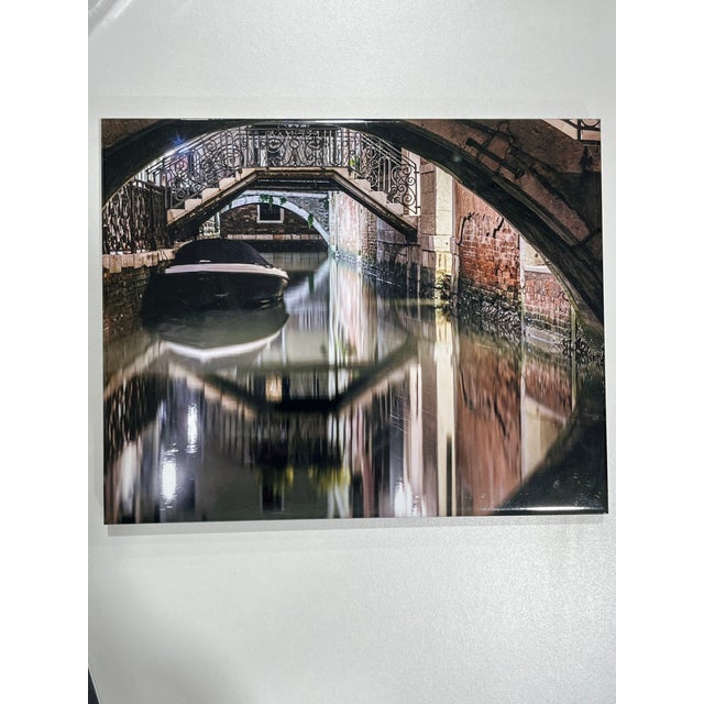 Beautiful photograph of Venetian canals, transferred onto the surface of a ceramic tile. The colors seem to light up with...