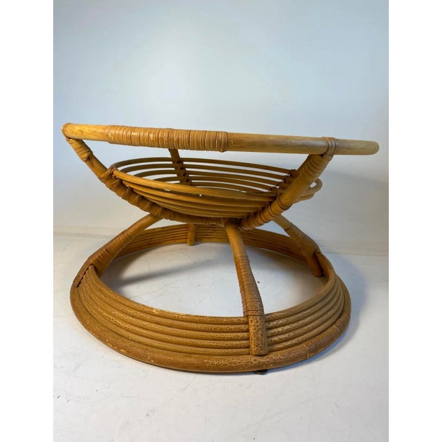 1980s Rattan Bamboo Swirl Coffee Table, 1980s For Sale - Image 5 of 6