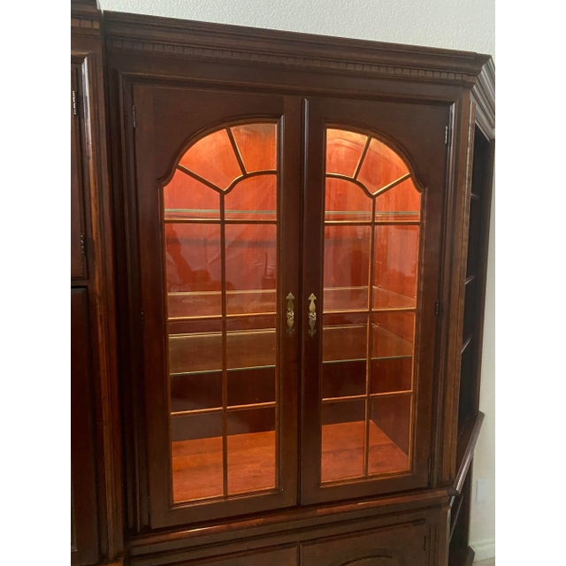 Pennsylvania House Cherry Wood Lighted Etagere/Display/Wall Unit With Cabinet With Doors 5 Piece Excellent Condition. For Sale - Image 11 of 15