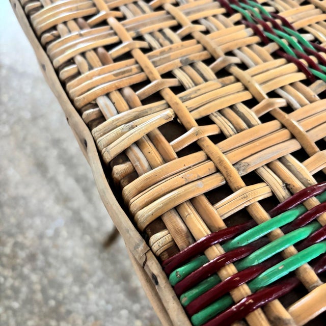 Wood French Bamboo and Rattan Bistro Table, 1940s For Sale - Image 7 of 11