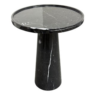 Michael Oren Designs Marquina Marble Pedestal Side Table For Sale