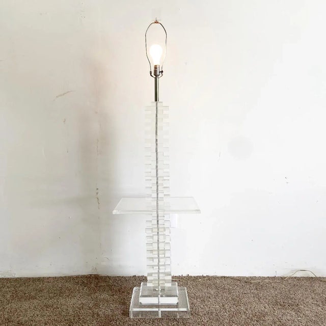 Postmodern Stacked Lucite Floor Lamp/Side Table Chairish