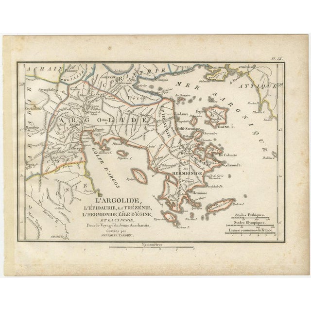 Ancient Peloponnese and Greek Islands Maps from Tardieu, 1825, Set of 4 For Sale - Image 6 of 9