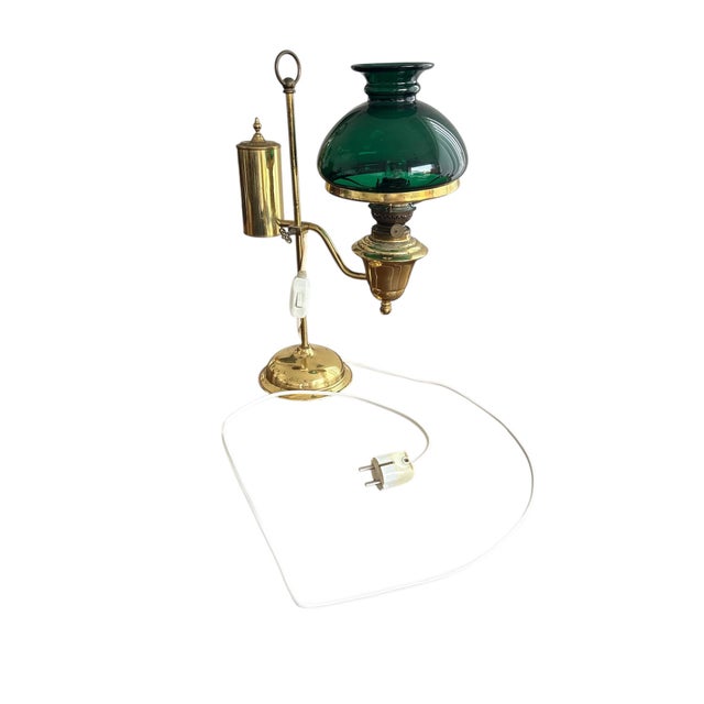 Vintage Brass Desk Lamp with Pen Holder For Sale - Image 3 of 4