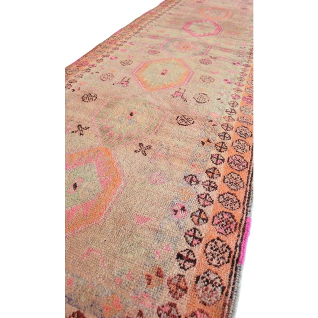 Textile Antique Kurdish Runner Herki Rug. Hand-Knotted 100+ Years Old Tribal Runner - 3′3″ × 11′11″ For Sale - Image 7 of 12
