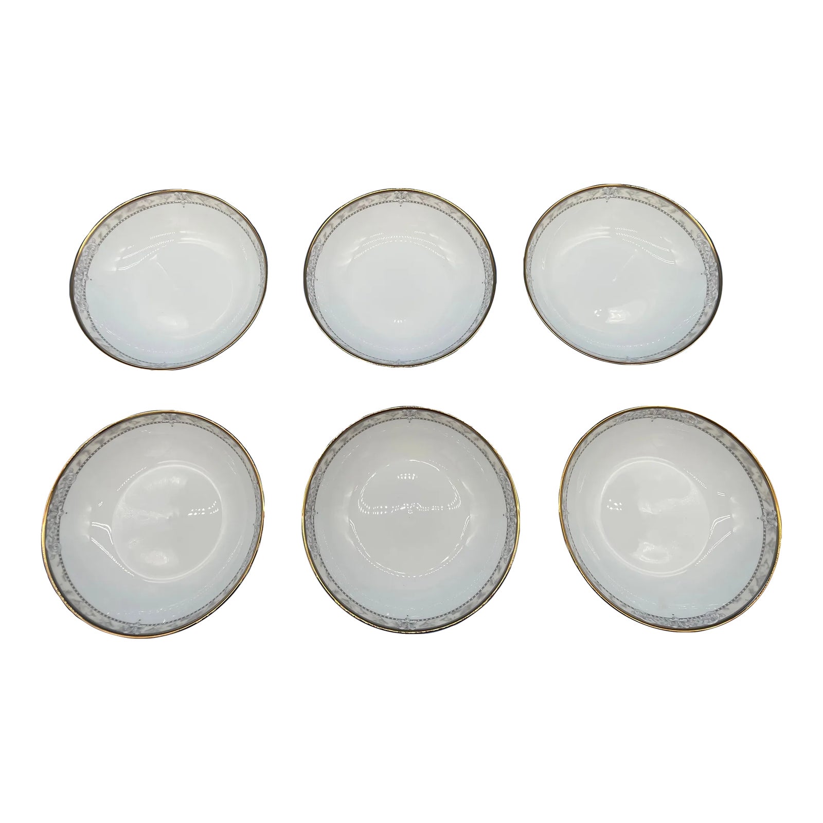 1990s Royal Doulton Naples Gold Rim Soup Bowls Set of 6 Chairish