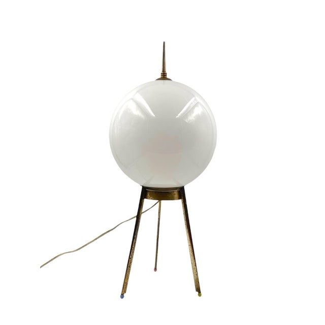 Mid-Century Tripod Brass Table Lamp, 1950s For Sale - Image 11 of 18