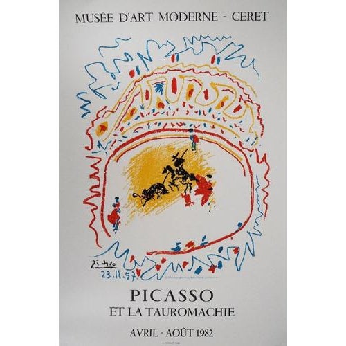 Lithographic Bullfighting Poster after Pablo Picasso For Sale - Image 7 of 7