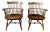 Vintagte Exquisite Nichols & Stone Pair of Windsor Comb Back Captains Armchairs Excellent Condition For Sale