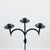 2020s Hand Forged Iron Floor Candelabra 47.5″ (121cm) Leaf Detail Antique Copper or Gold Patina 3-Arm Candle Holder Rustic Decor For Sale - Image 5 of 9