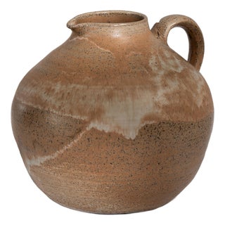 1960s Denmark Tan Ceramic Jar For Sale