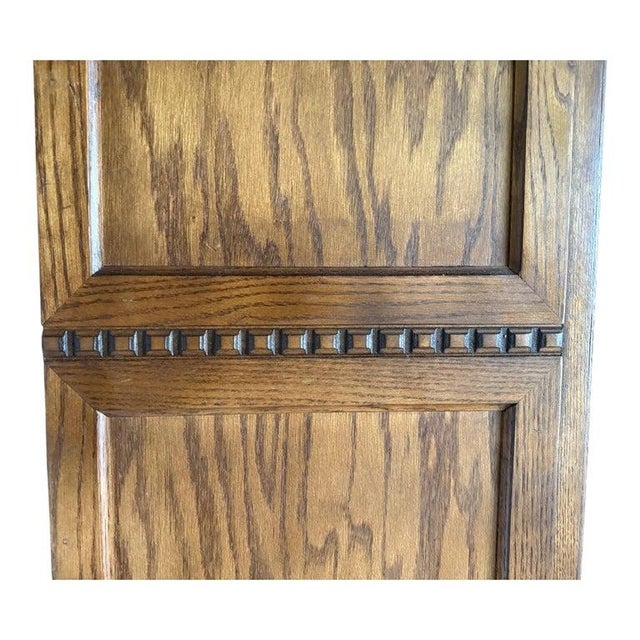 Art Nouveau Oak & Leaded Beveled Glass Bar-Back C1910 For Sale - Image 11 of 14