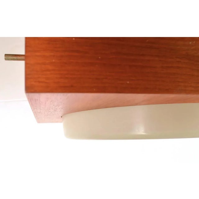 Minimalist Chandelier in Wood, Brass and Glass For Sale - Image 4 of 11