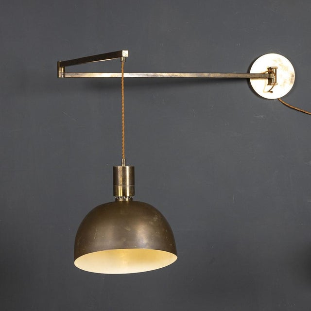 Italian Brass Articulated Wall Lights by Albini & Helg, 1960s, Set of 2 For Sale - Image 4 of 13