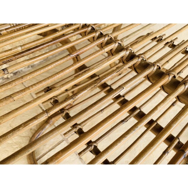 Mid-Century Bamboo and Rattan Coffee Table with Magazine Rack by Tito Agnoli, 1960s For Sale - Image 5 of 18