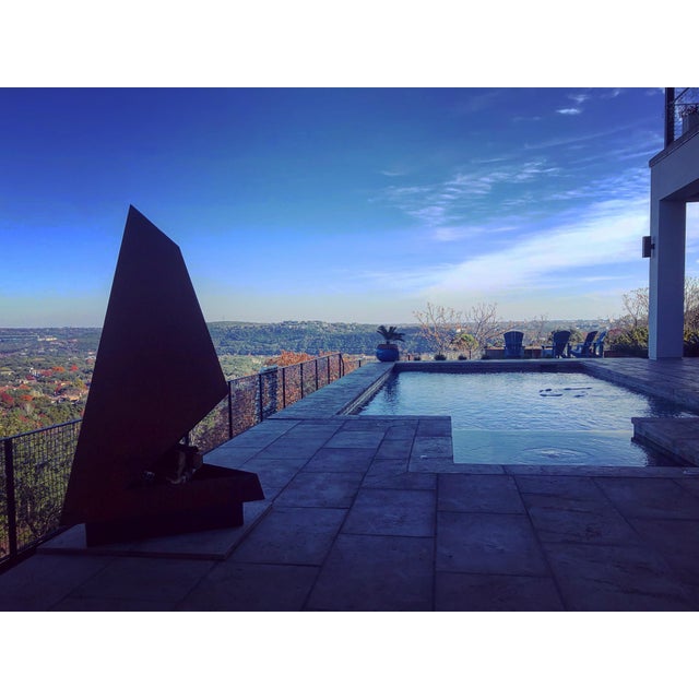 Modern Steel Fire Pit Chiminea Outdoor Fireplace For Sale In Oklahoma City - Image 6 of 14