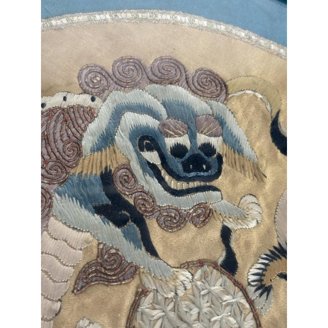 Silk Embroidered Artwork in Gilt Frame, France, 19th Century For Sale - Image 6 of 15