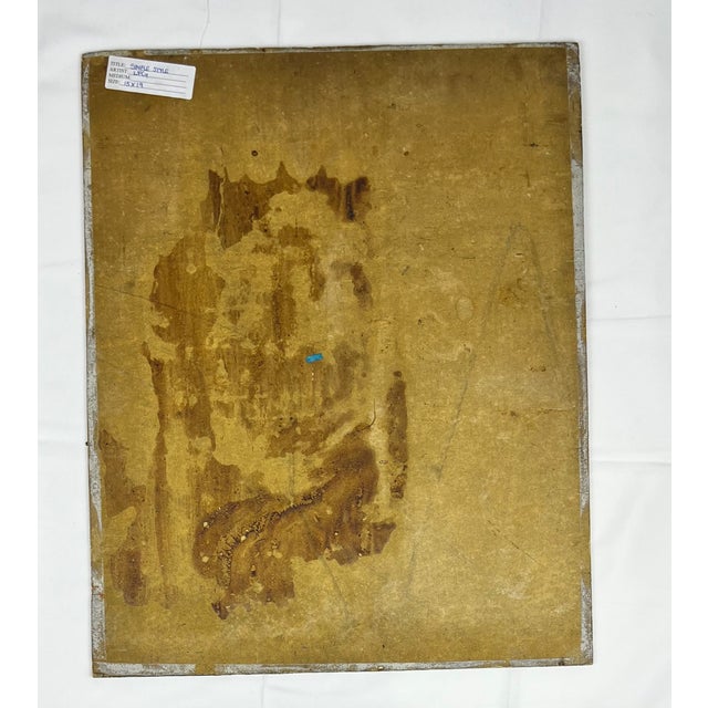 Late 20th Century Expressionist Portrait on Board, Signed For Sale - Image 5 of 5