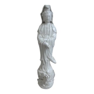 Chinese Blanc De Chine Guan Yin With Dragon For Sale