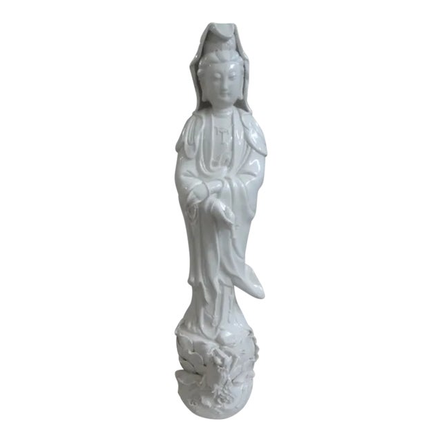 Chinese Blanc De Chine Guan Yin With Dragon For Sale