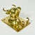 Metal Mid-Century Boho Chic Farmhouse SoutwesternBrass Bull Wall Hooks - 3 Small Key, 1 Large Hook For Sale - Image 7 of 9