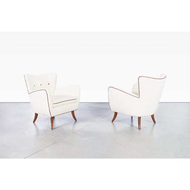 Ernst Schwadron Mid-Century Modern Sculptural Walnut Lounge Chairs by Ernst Schwadron, 1940s For Sale - Image 4 of 12