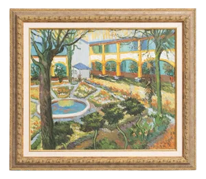 After Vincent Van Gogh, Landscape, 1970, Oil Painting, Framed