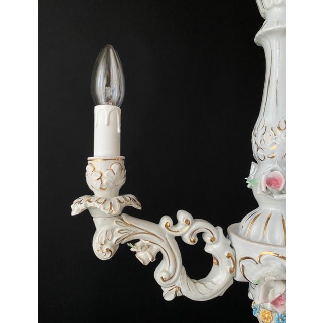 Ceramic Mid-Century Porcelain Chandelier, 1960s For Sale - Image 7 of 10
