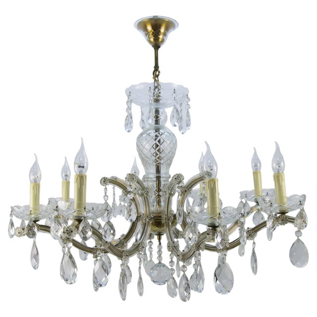 Eight-Light Crystal Chandelier in the Style of Maria Theresa For Sale
