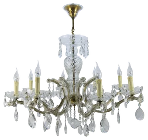 Eight-Light Crystal Chandelier in the Style of Maria Theresa