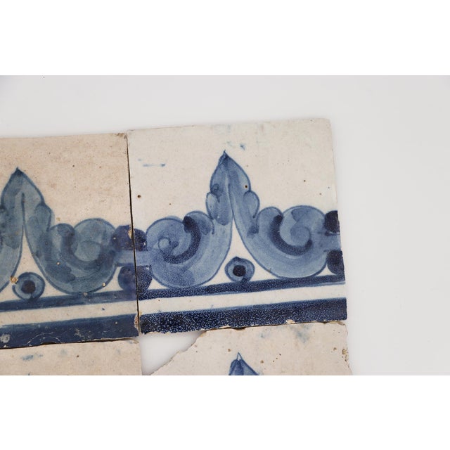 Baroque 18th Century Set of Four Rococo Baroques Tiles, Portuguese For Sale - Image 3 of 11