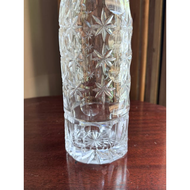 Late 19th Century Antique American Brilliant Cut Glass Decanter Hobstar Pattern Crystal With Stopper For Sale - Image 5 of 14