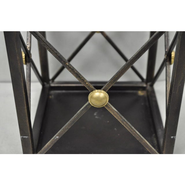 Late 20th Century Contemporary Italian Neoclassical Style Iron X- Form Umbrella Cane Stand For Sale - Image 5 of 11