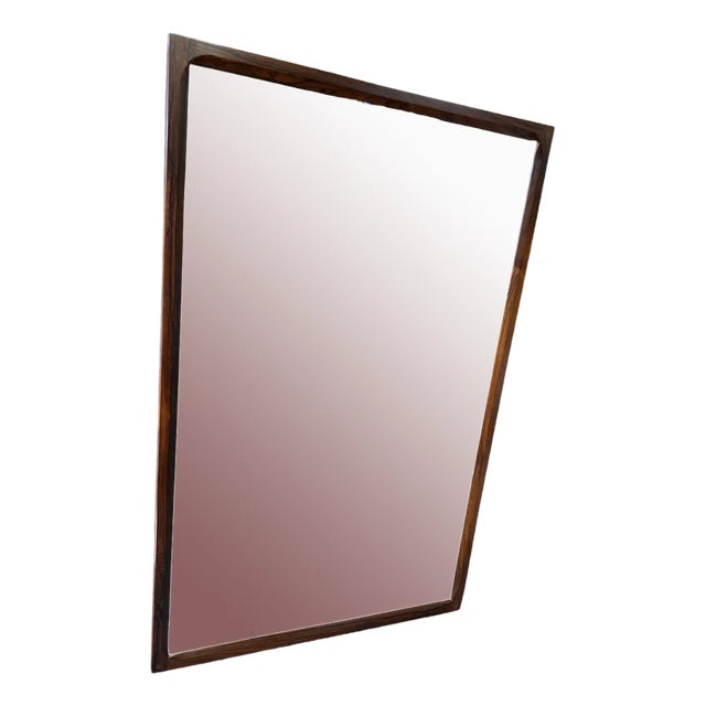 Large Santos Rosewood Wall Mirror by Aksel Kjersgaard for Odder Mobler, 1960s For Sale