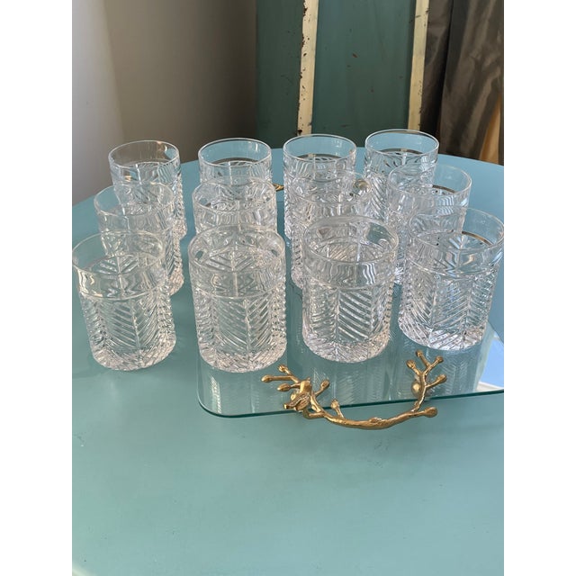 Ralph Lauren Crystal Handsome HERRINGBONE Lowball Whiskey Heavy Glasses Signed Ralph Lauren - 12 glasses Ralph Lauren’s...